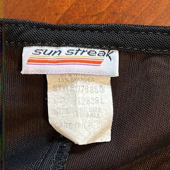 Sun Streak Black Sheer Swimsuit Coverup With Pockets Woman One Size Vintage - Picture 4 of 7